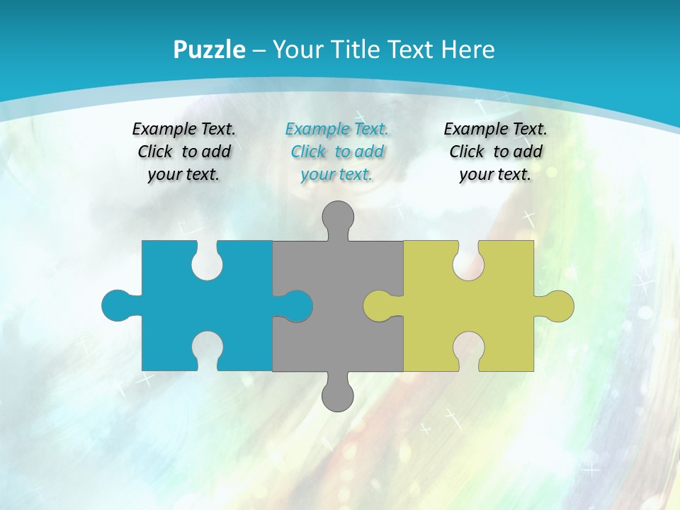 A Woman In A Blue Dress With A Rainbow Background PowerPoint Template