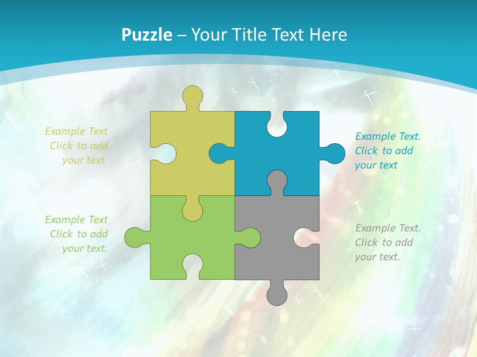 A Woman In A Blue Dress With A Rainbow Background PowerPoint Template