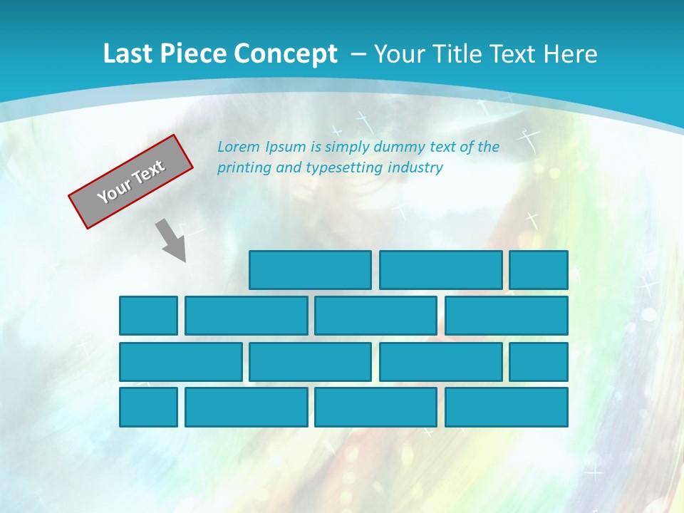 A Woman In A Blue Dress With A Rainbow Background PowerPoint Template