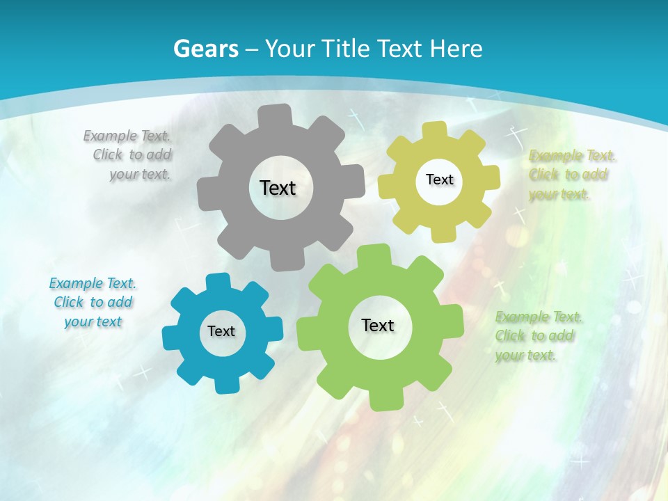 A Woman In A Blue Dress With A Rainbow Background PowerPoint Template