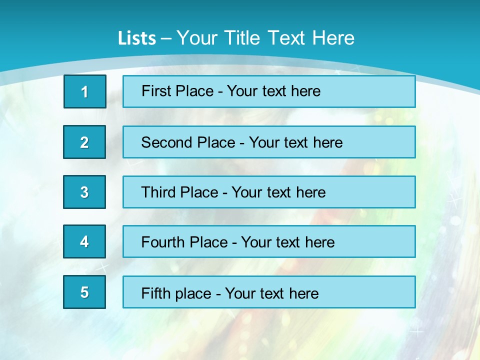 A Woman In A Blue Dress With A Rainbow Background PowerPoint Template