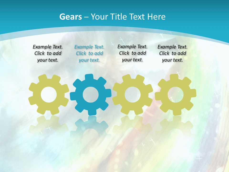 A Woman In A Blue Dress With A Rainbow Background PowerPoint Template