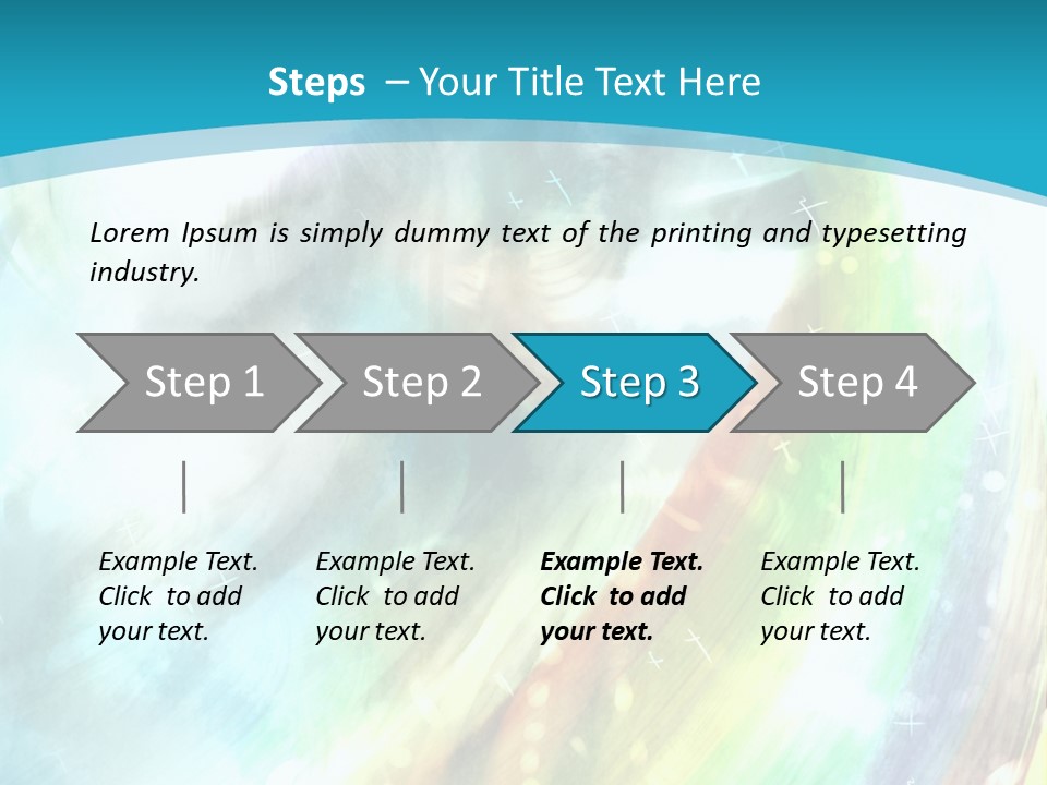A Woman In A Blue Dress With A Rainbow Background PowerPoint Template