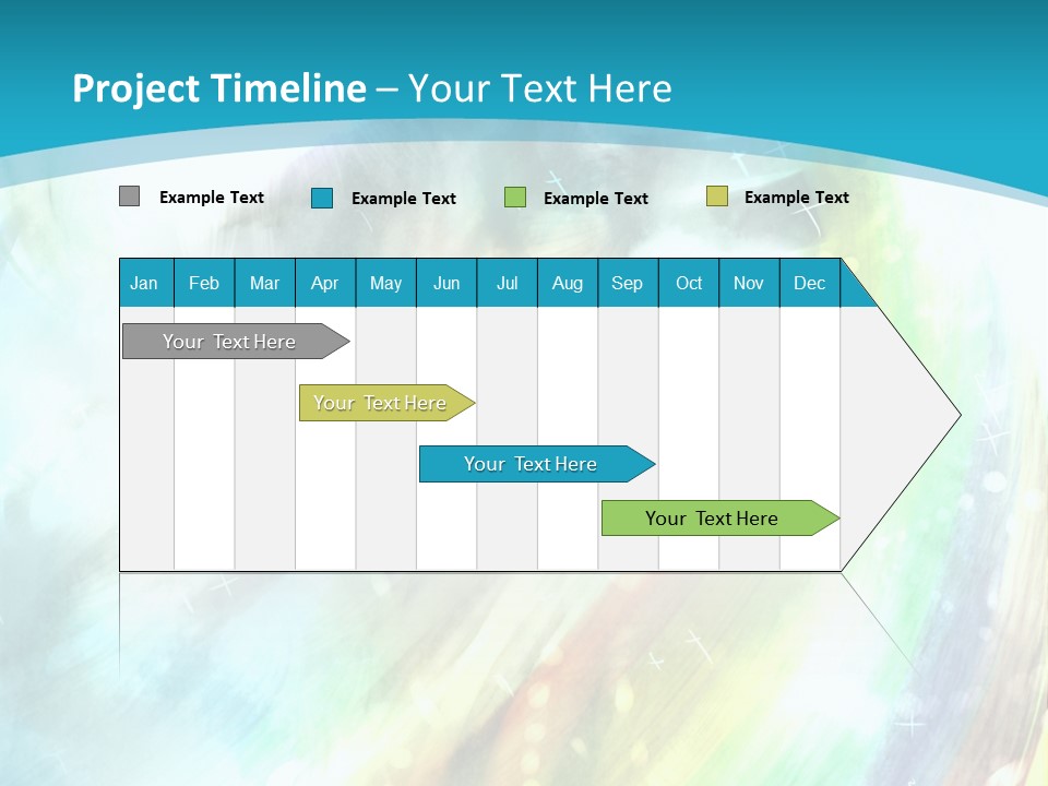 A Woman In A Blue Dress With A Rainbow Background PowerPoint Template