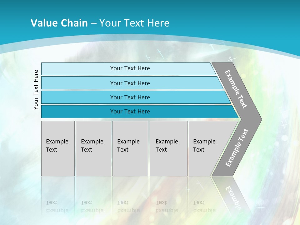 A Woman In A Blue Dress With A Rainbow Background PowerPoint Template