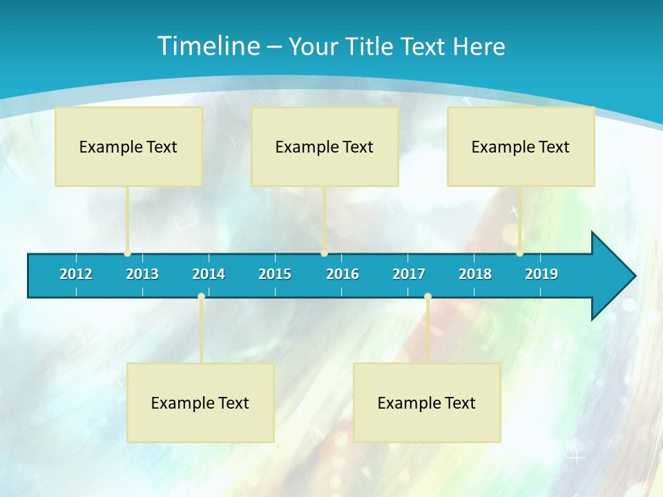 A Woman In A Blue Dress With A Rainbow Background PowerPoint Template
