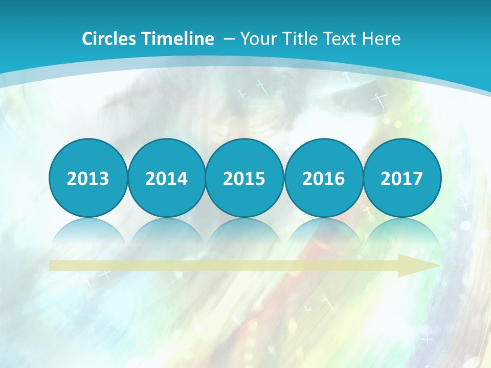 A Woman In A Blue Dress With A Rainbow Background PowerPoint Template