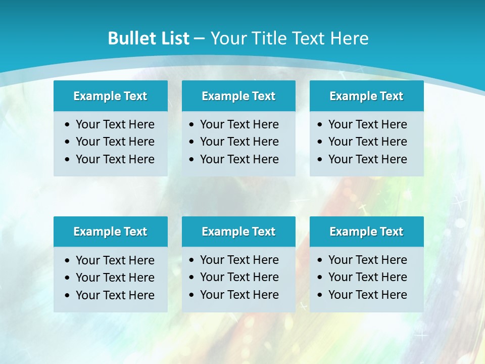 A Woman In A Blue Dress With A Rainbow Background PowerPoint Template