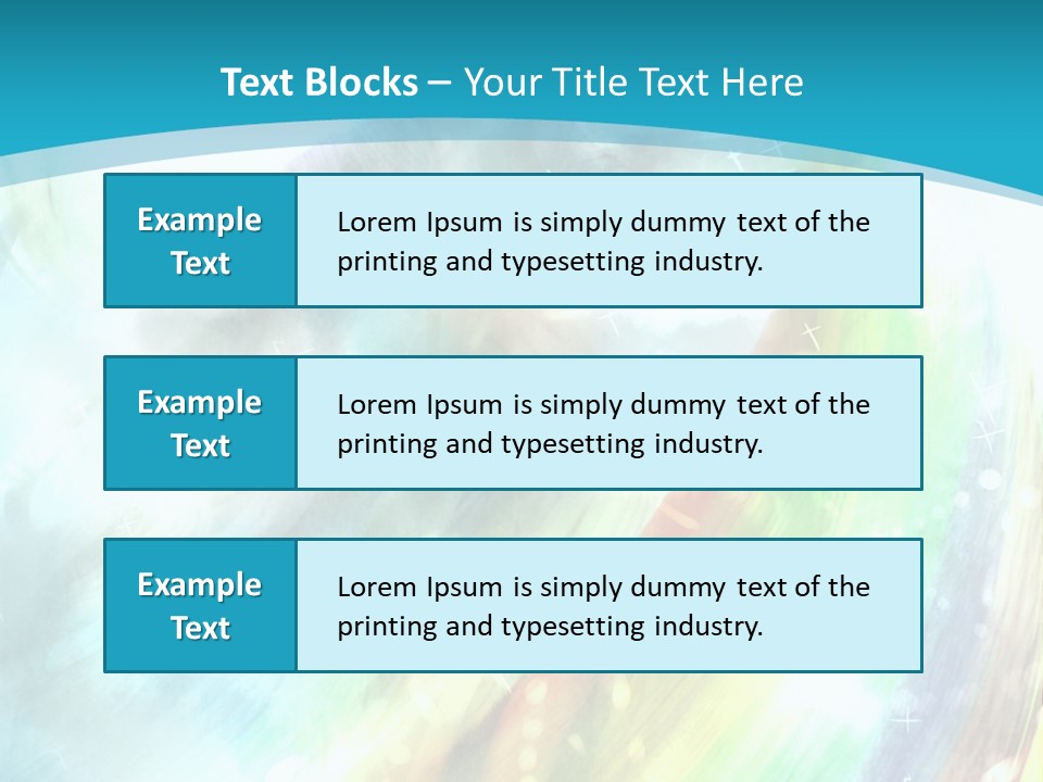 A Woman In A Blue Dress With A Rainbow Background PowerPoint Template