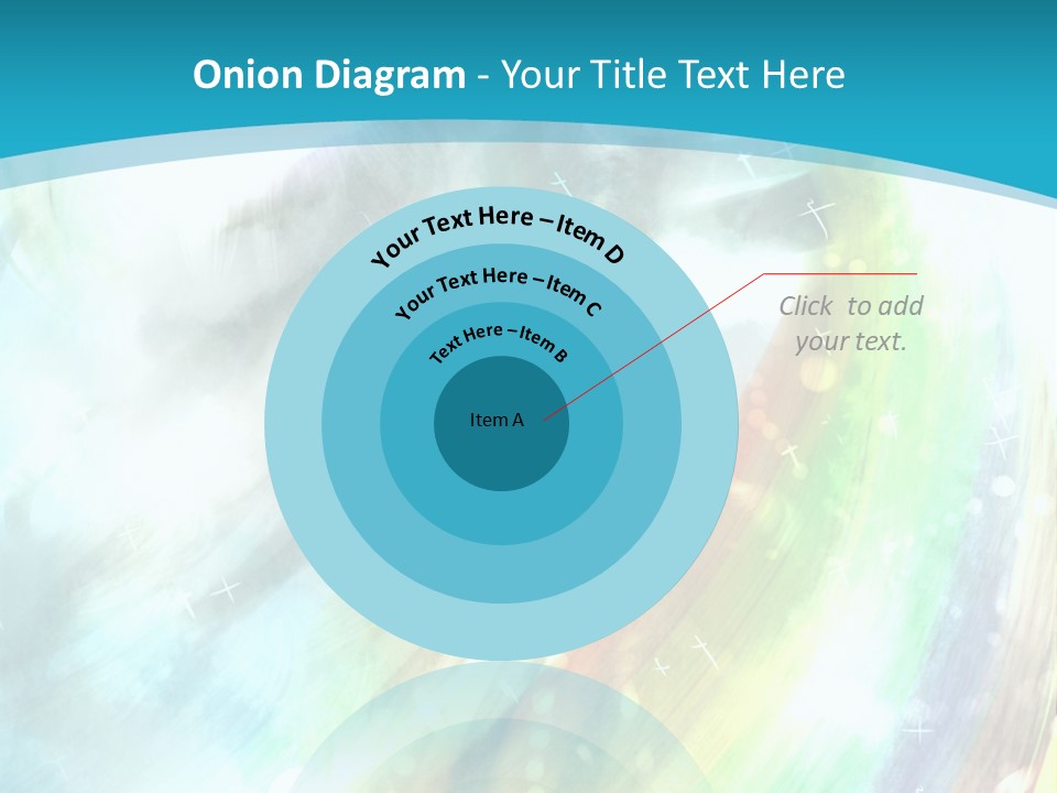 A Woman In A Blue Dress With A Rainbow Background PowerPoint Template