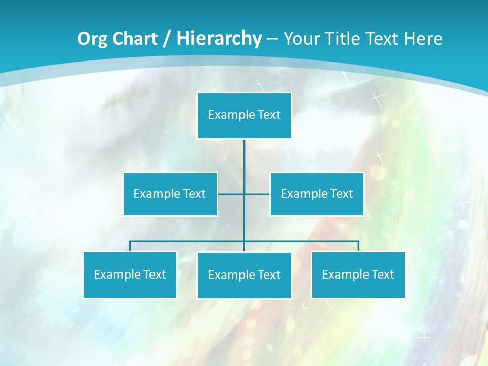 A Woman In A Blue Dress With A Rainbow Background PowerPoint Template