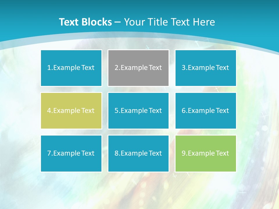 A Woman In A Blue Dress With A Rainbow Background PowerPoint Template