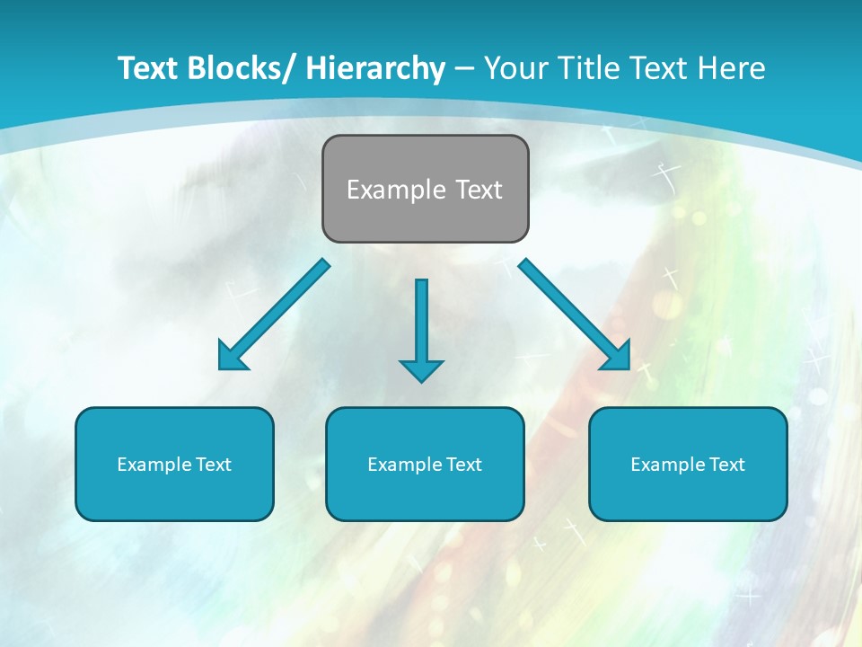 A Woman In A Blue Dress With A Rainbow Background PowerPoint Template