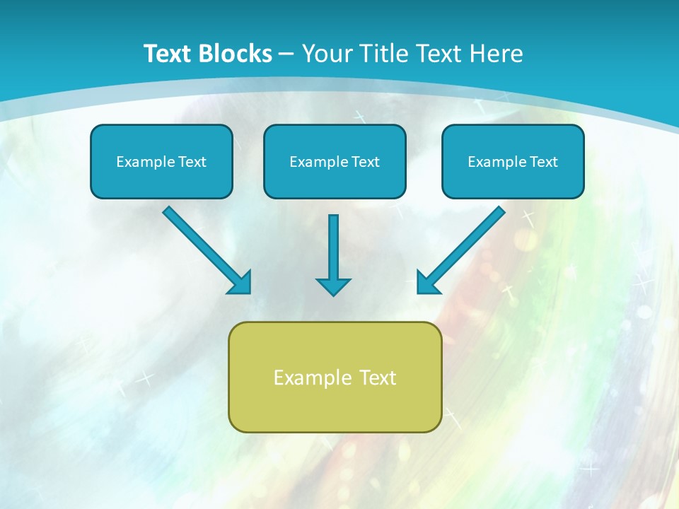 A Woman In A Blue Dress With A Rainbow Background PowerPoint Template
