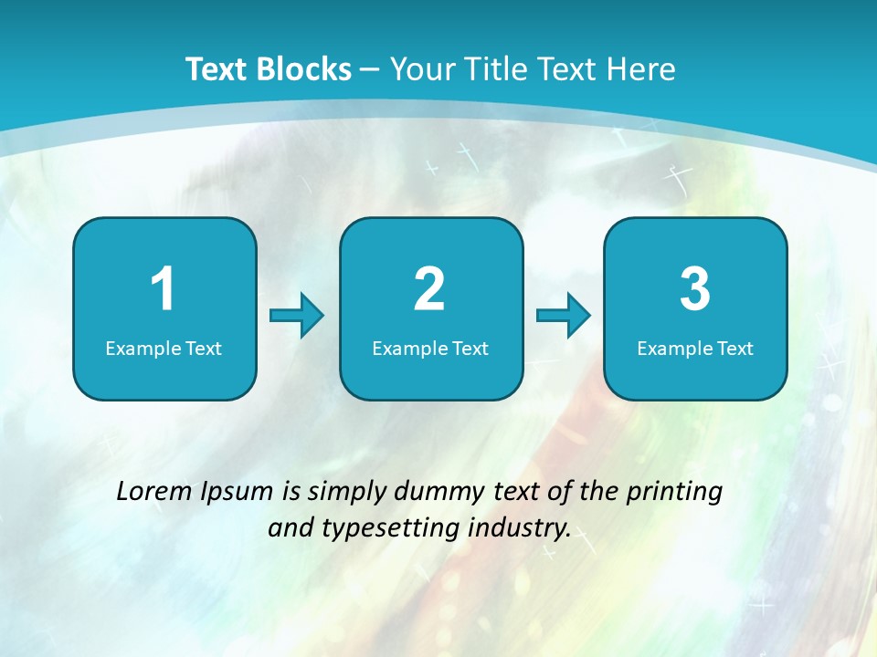 A Woman In A Blue Dress With A Rainbow Background PowerPoint Template