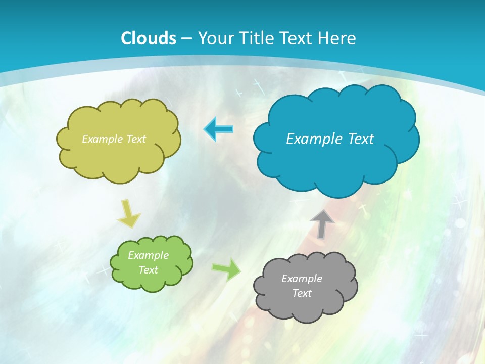 A Woman In A Blue Dress With A Rainbow Background PowerPoint Template