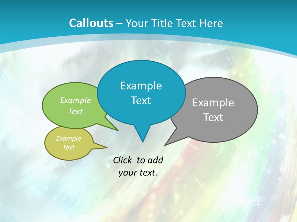 A Woman In A Blue Dress With A Rainbow Background PowerPoint Template