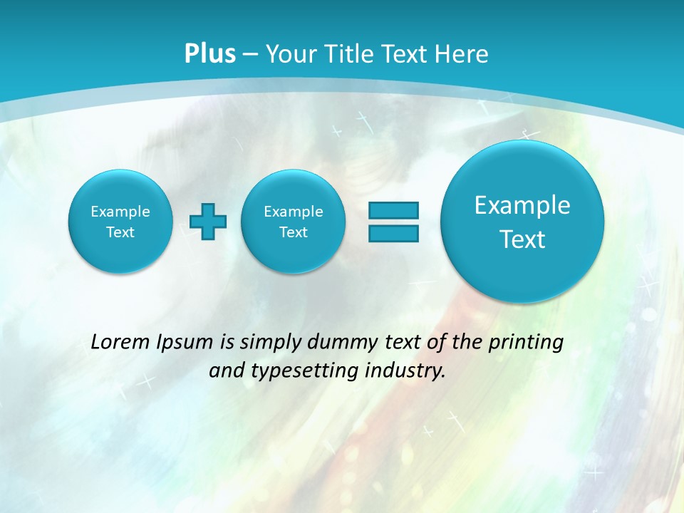A Woman In A Blue Dress With A Rainbow Background PowerPoint Template