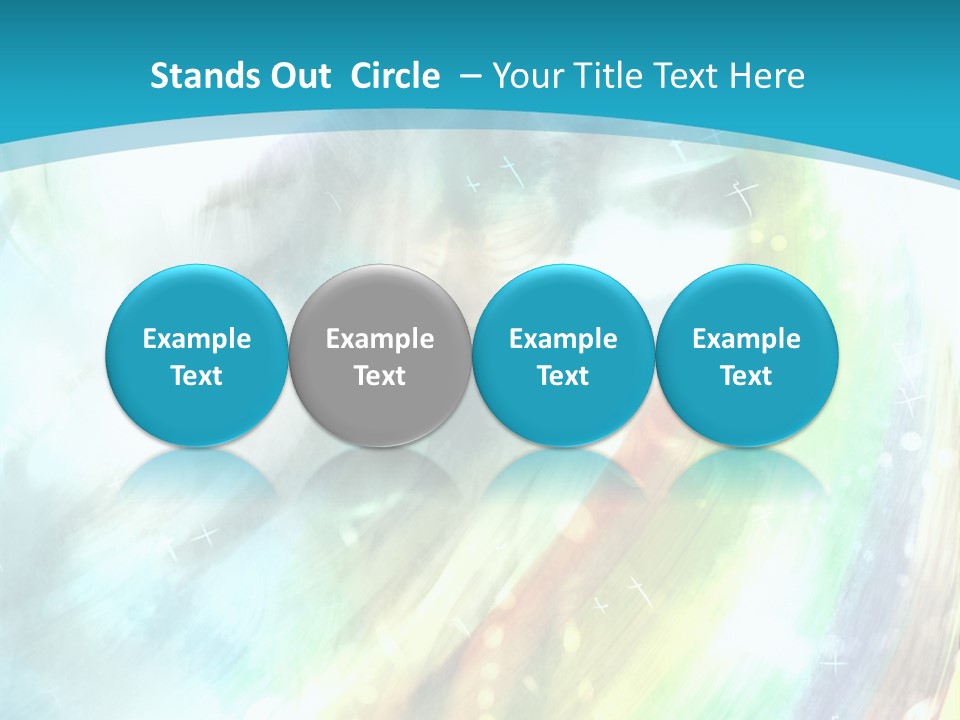 A Woman In A Blue Dress With A Rainbow Background PowerPoint Template