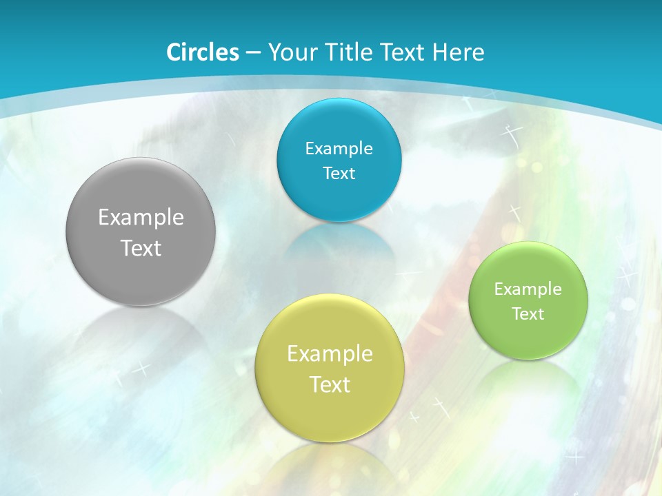 A Woman In A Blue Dress With A Rainbow Background PowerPoint Template