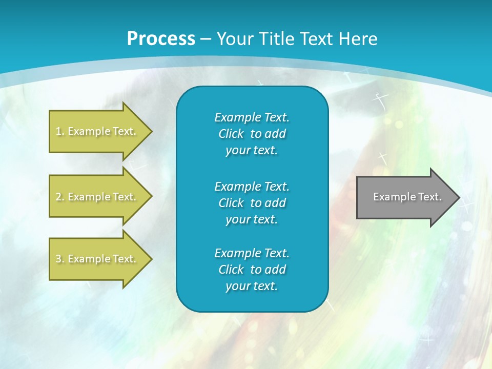 A Woman In A Blue Dress With A Rainbow Background PowerPoint Template