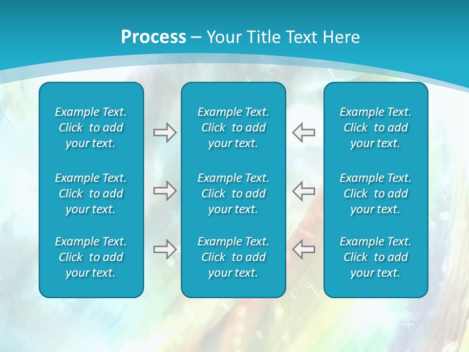 A Woman In A Blue Dress With A Rainbow Background PowerPoint Template