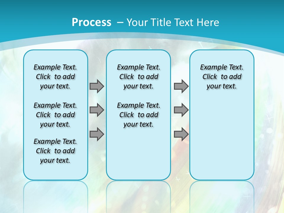A Woman In A Blue Dress With A Rainbow Background PowerPoint Template