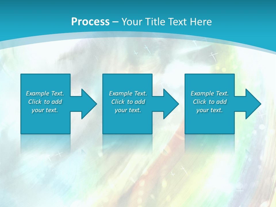 A Woman In A Blue Dress With A Rainbow Background PowerPoint Template