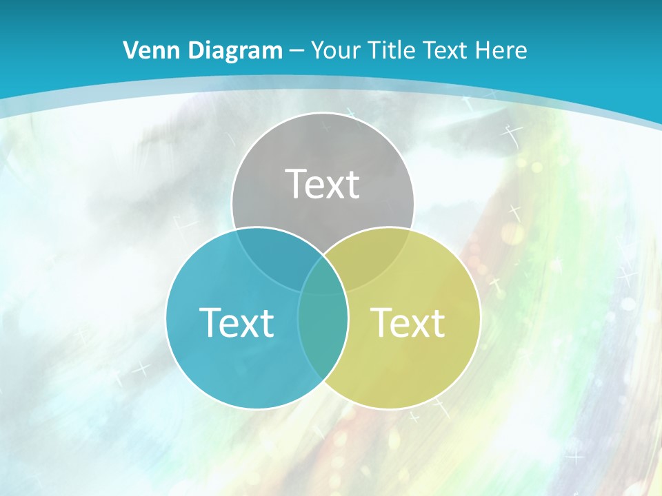 A Woman In A Blue Dress With A Rainbow Background PowerPoint Template