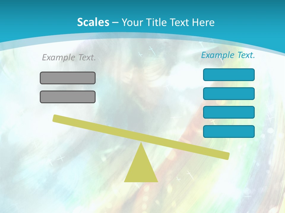 A Woman In A Blue Dress With A Rainbow Background PowerPoint Template