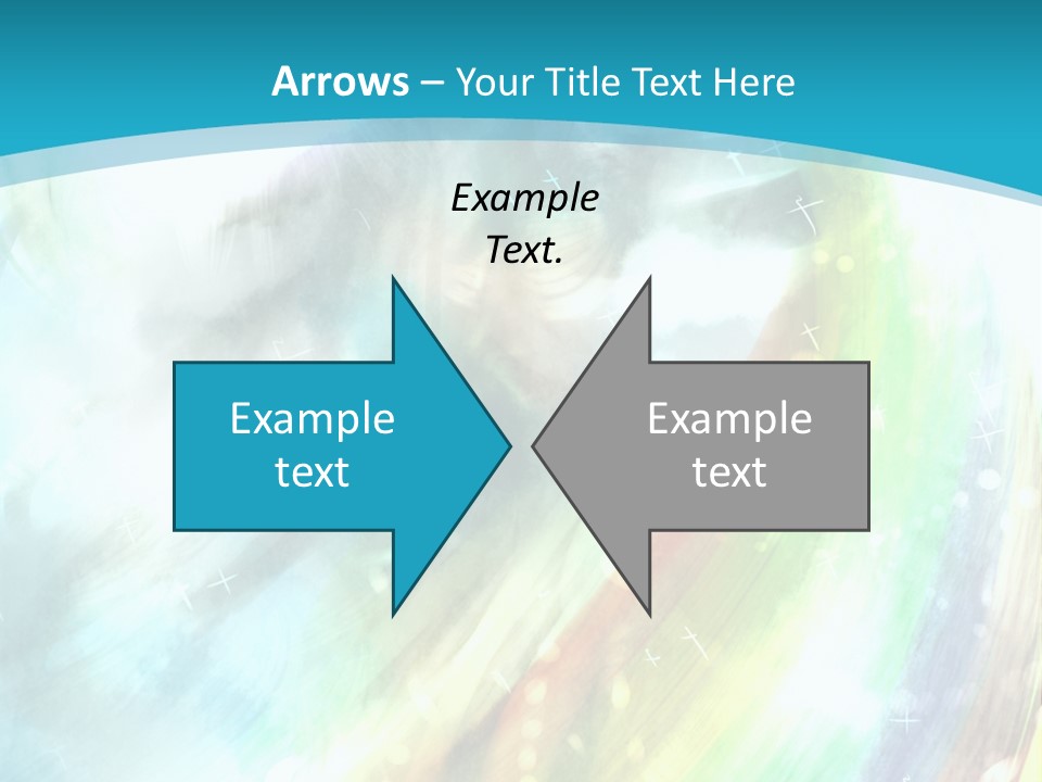 A Woman In A Blue Dress With A Rainbow Background PowerPoint Template