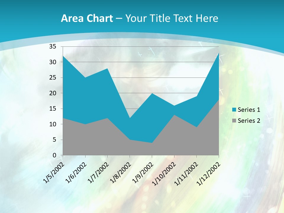 A Woman In A Blue Dress With A Rainbow Background PowerPoint Template