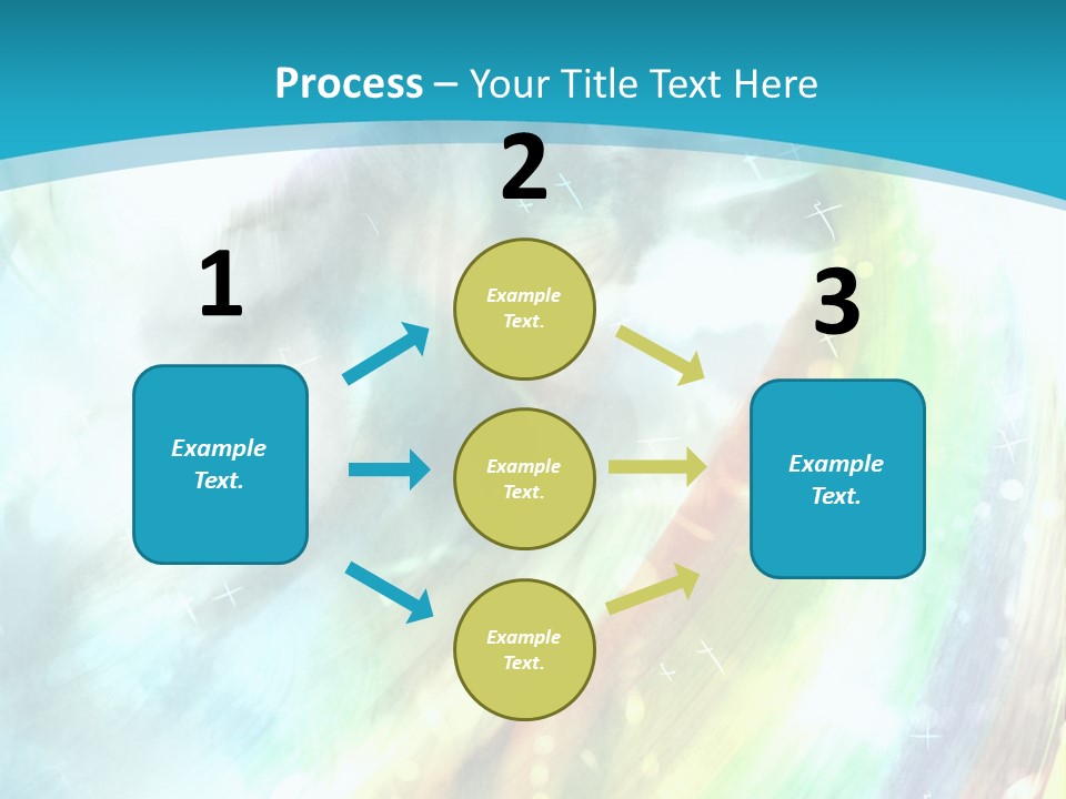 A Woman In A Blue Dress With A Rainbow Background PowerPoint Template