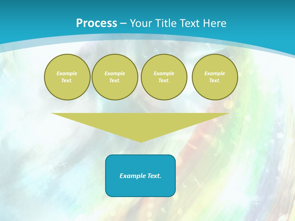 A Woman In A Blue Dress With A Rainbow Background PowerPoint Template