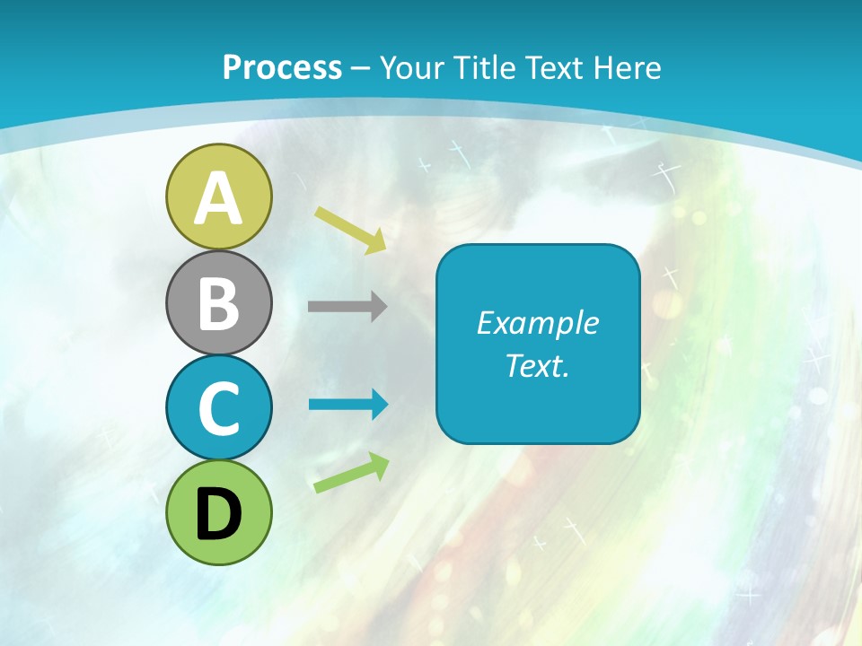 A Woman In A Blue Dress With A Rainbow Background PowerPoint Template