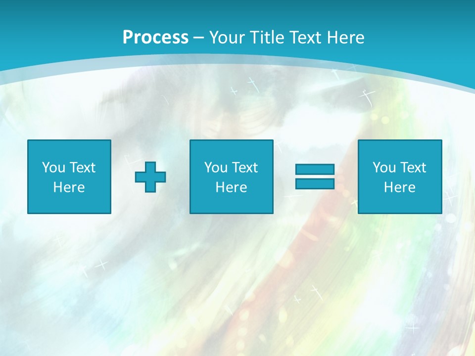 A Woman In A Blue Dress With A Rainbow Background PowerPoint Template