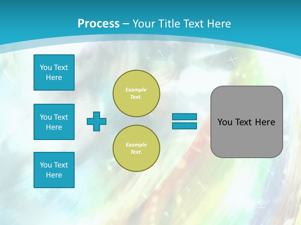 A Woman In A Blue Dress With A Rainbow Background PowerPoint Template