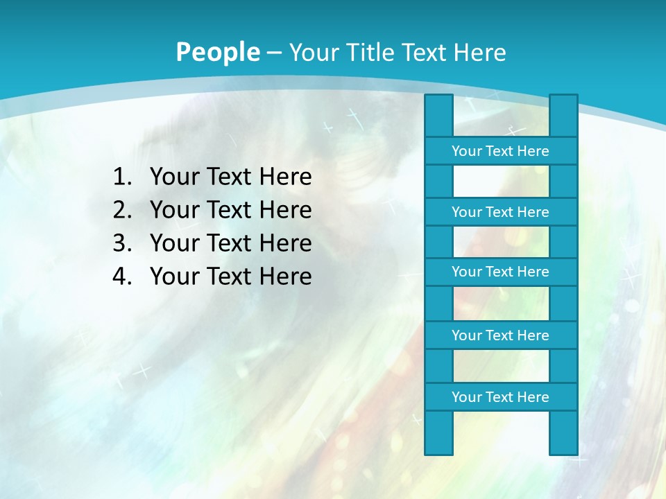 A Woman In A Blue Dress With A Rainbow Background PowerPoint Template