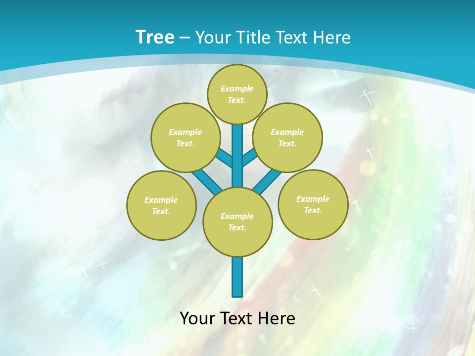 A Woman In A Blue Dress With A Rainbow Background PowerPoint Template