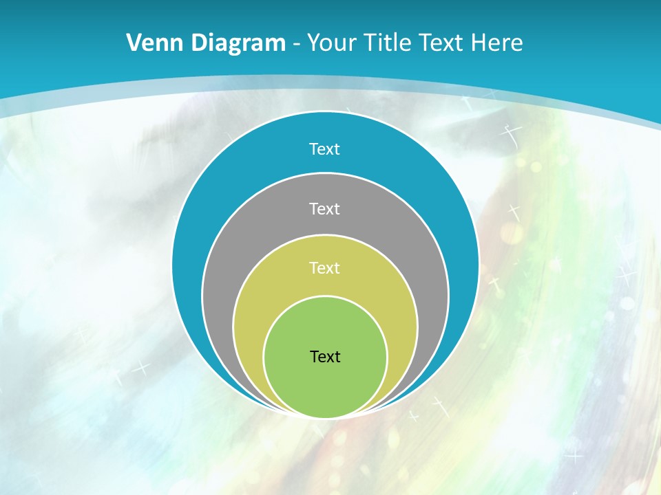 A Woman In A Blue Dress With A Rainbow Background PowerPoint Template