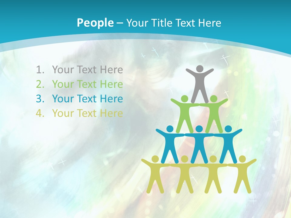 A Woman In A Blue Dress With A Rainbow Background PowerPoint Template