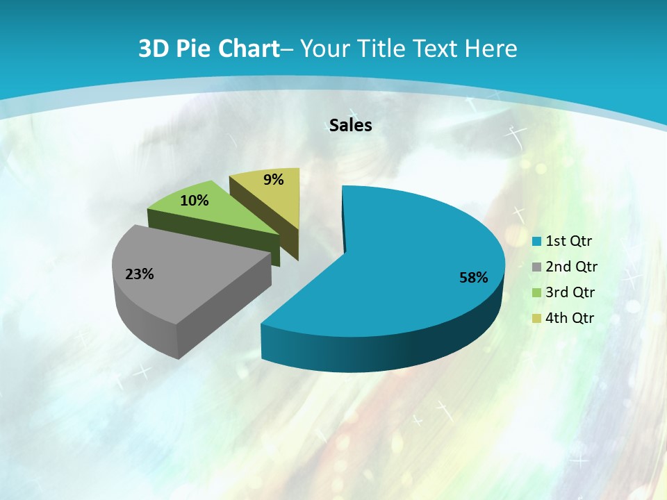 A Woman In A Blue Dress With A Rainbow Background PowerPoint Template