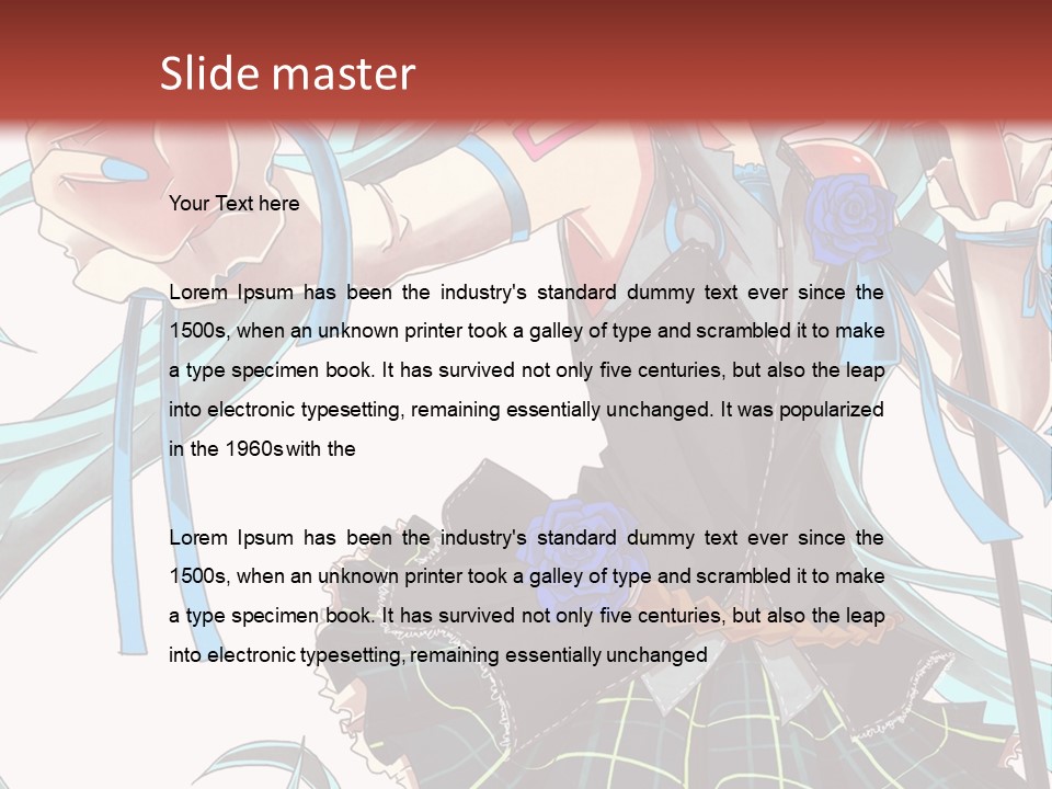 A Girl With Blue Hair Holding A Blue Flower Powerpoint Presentation PowerPoint Template