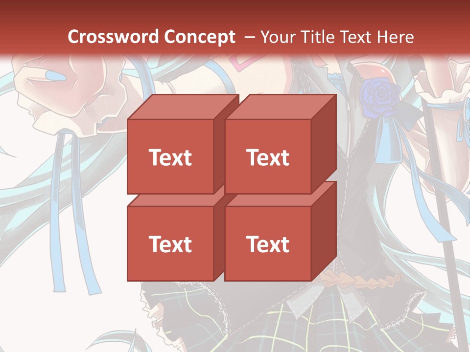 A Girl With Blue Hair Holding A Blue Flower Powerpoint Presentation PowerPoint Template