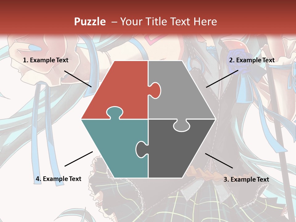 A Girl With Blue Hair Holding A Blue Flower Powerpoint Presentation PowerPoint Template