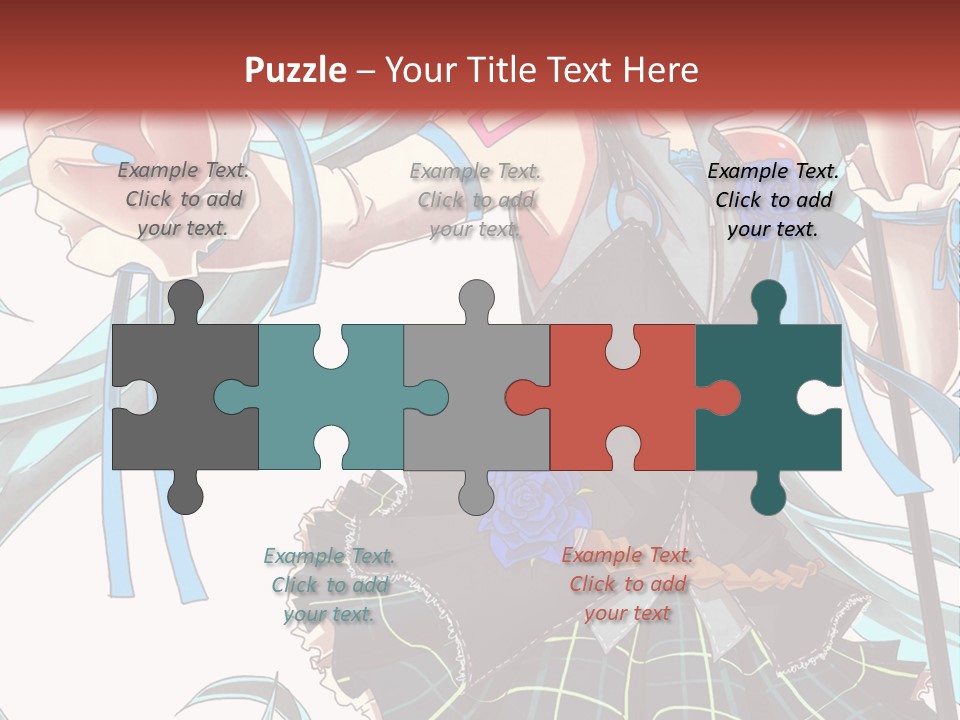 A Girl With Blue Hair Holding A Blue Flower Powerpoint Presentation PowerPoint Template