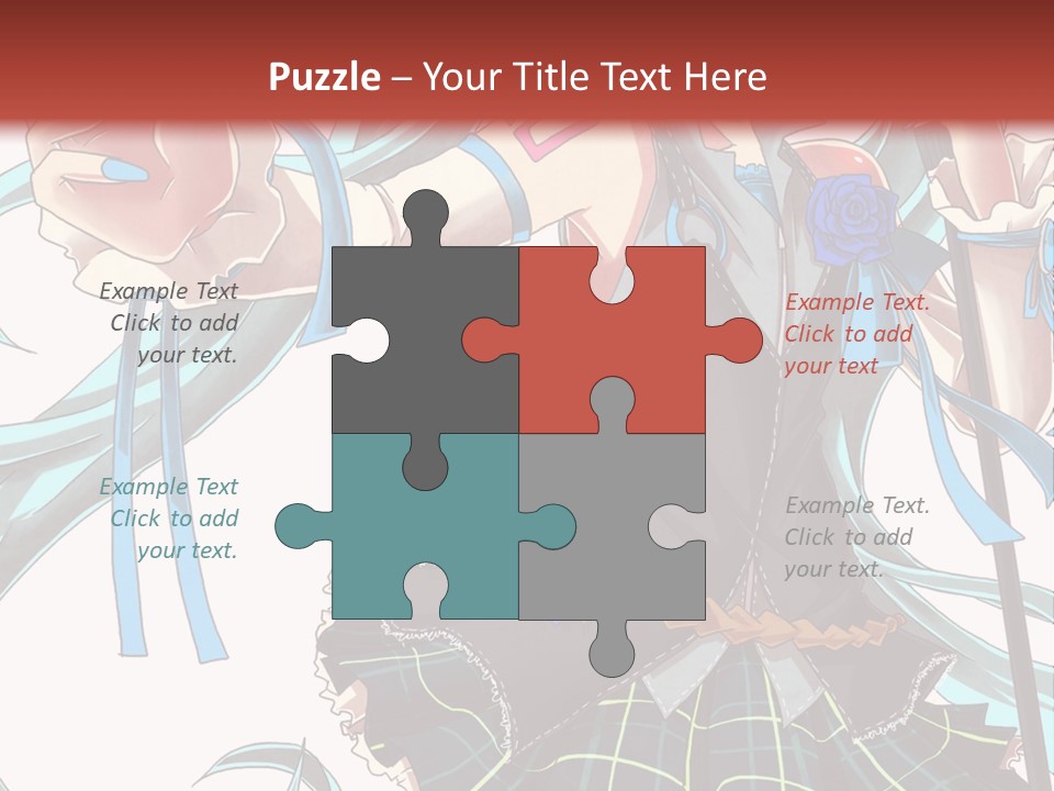 A Girl With Blue Hair Holding A Blue Flower Powerpoint Presentation PowerPoint Template