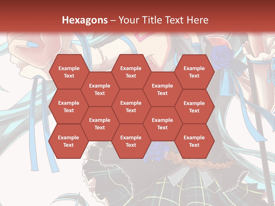 A Girl With Blue Hair Holding A Blue Flower Powerpoint Presentation PowerPoint Template