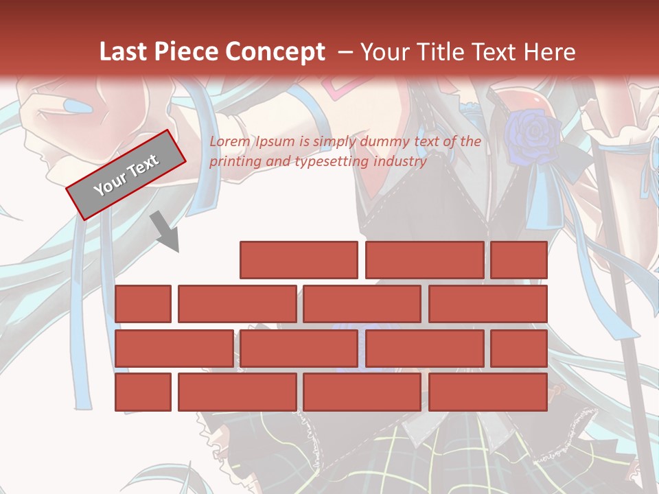 A Girl With Blue Hair Holding A Blue Flower Powerpoint Presentation PowerPoint Template