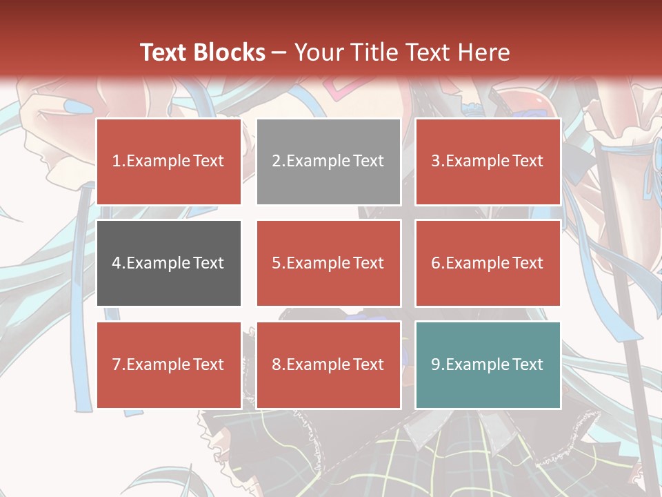 A Girl With Blue Hair Holding A Blue Flower Powerpoint Presentation PowerPoint Template